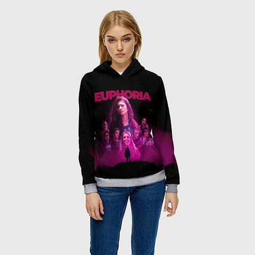 Женская толстовка Euphoria team / 3D-Меланж – фото 3