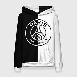 Толстовка-худи женская ФК ПСЖ PSG BLACK & WHITE, цвет: 3D-белый