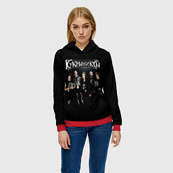 Толстовка-худи женская Рок группа Кукрыниксы, цвет: 3D-красный — фото 2