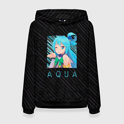 Толстовка-худи женская Аква Aqua Коносуба KonoSuba, цвет: 3D-черный