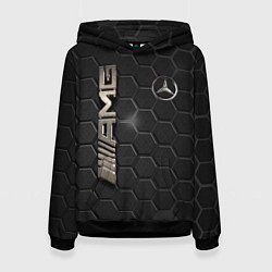 Толстовка-худи женская MERCEDES LOGO BRONZE, цвет: 3D-черный