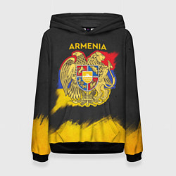 Толстовка-худи женская Yellow and Black Armenia, цвет: 3D-черный