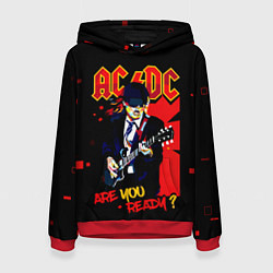 Толстовка-худи женская ARE YOU REDY? ACDC, цвет: 3D-красный
