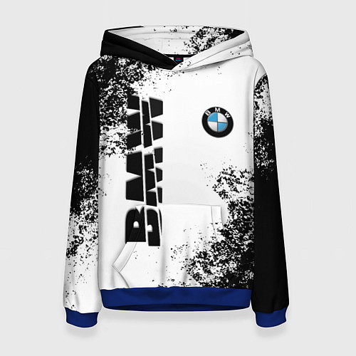 Женская толстовка BMW БМВ РАЗРЕЗАННОЕ ЛОГО / 3D-Синий – фото 1