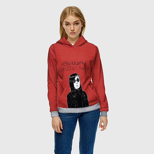 Женская толстовка Невыносимая легкость бытия / 3D-Меланж – фото 3