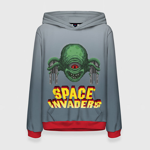 Женская толстовка Space Invaders Old game Z / 3D-Красный – фото 1