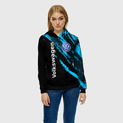Толстовка-худи женская Volkswagen Фольксваген, цвет: 3D-черный — фото 2