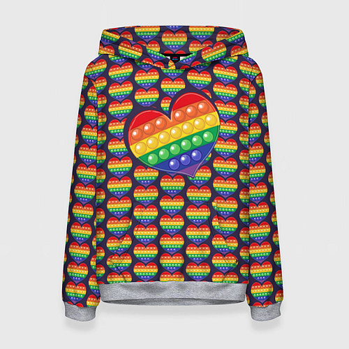 Женская толстовка Большое сердце ПОП-ИТа / 3D-Меланж – фото 1