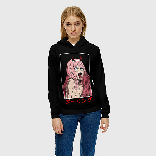 Женская толстовка Зеро ту ahegao франкс / 3D-Черный – фото 3