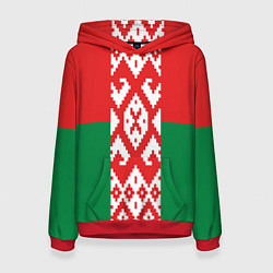 Толстовка-худи женская Белоруссия, цвет: 3D-красный
