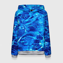 Толстовка-худи женская Голубая Вода Текстура, цвет: 3D-меланж