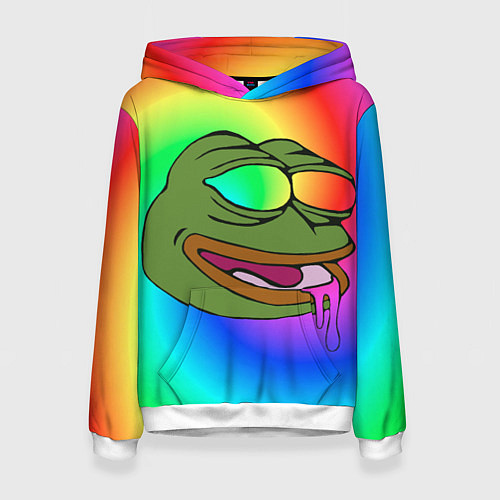Женская толстовка Pepe rainbow / 3D-Белый – фото 1