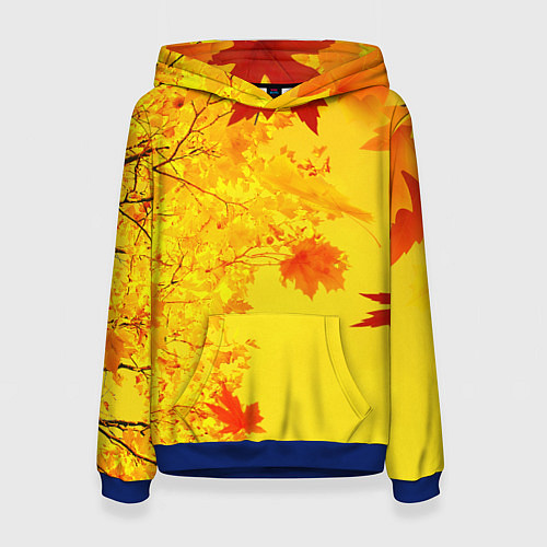 Женская толстовка ОСЕННИЕ ЦВЕТА ЗОЛОТАЯ ОСЕНЬ / 3D-Синий – фото 1