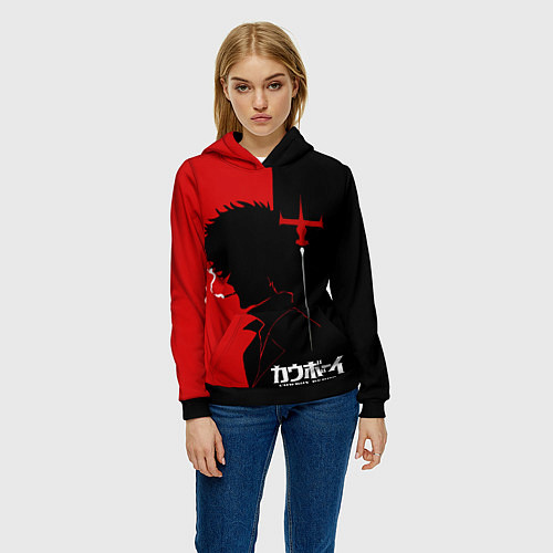 Женская толстовка Ковбой Бибоп с сигаретой / 3D-Черный – фото 3