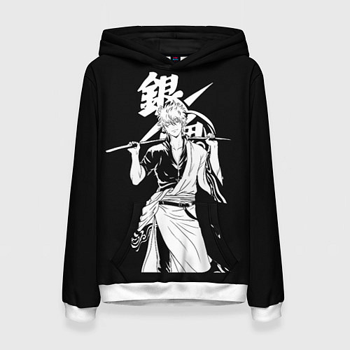 Женская толстовка Гинтоки Саката держит меч Гинтама / 3D-Белый – фото 1