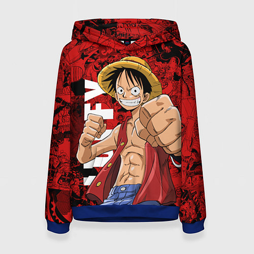 Женская толстовка Манки Д Луффи, One Piece / 3D-Синий – фото 1