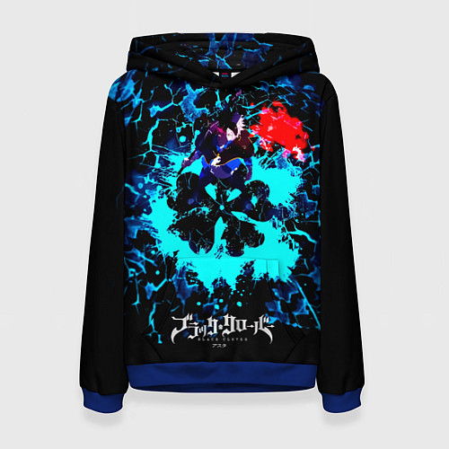 Женская толстовка Аста - Чёрный Клевер / 3D-Синий – фото 1