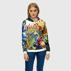 Толстовка-худи женская CLASH OF CLANS БИТВА КЛАНОВ, цвет: 3D-белый — фото 2