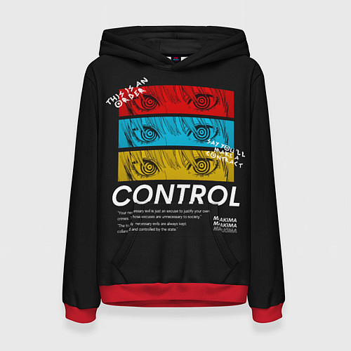 Женская толстовка Макима следит за тобой Человек бензопила / 3D-Красный – фото 1