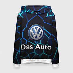 Толстовка-худи женская Volkswagen слоган Das Auto, цвет: 3D-белый
