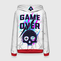 Толстовка-худи женская Game OVER - NEON 3D, цвет: 3D-красный