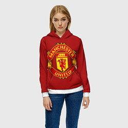 Толстовка-худи женская Manchester United F C, цвет: 3D-белый — фото 2