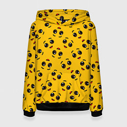 Толстовка-худи женская FORTNITE BANANA FACE PATTERN ФОРТНАЙТ ЛИЦО БАНАНА, цвет: 3D-черный