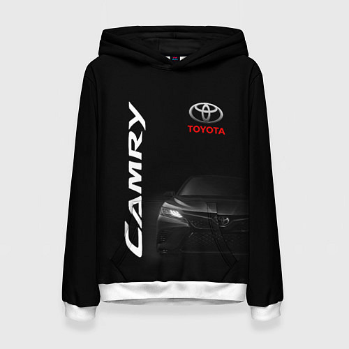 Женская толстовка Черная Тойота Камри / 3D-Белый – фото 1