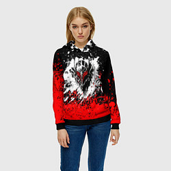 Толстовка-худи женская Берсерк: Брызги красок, цвет: 3D-черный — фото 2