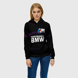 Толстовка-худи женская BMW фанат, цвет: 3D-черный — фото 2