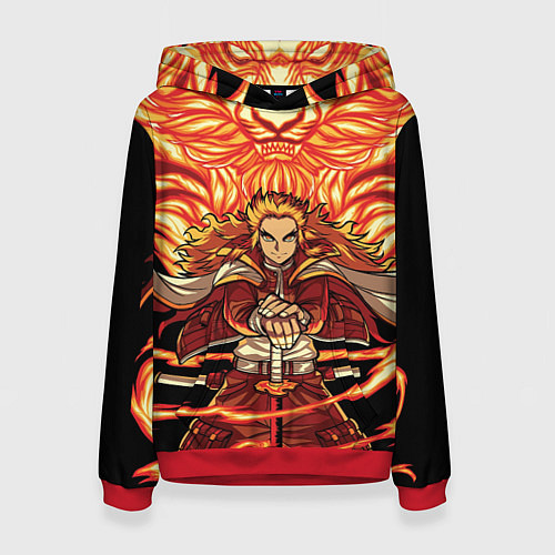 Женская толстовка Пламенный столб Ренгоку Кенджуро / 3D-Красный – фото 1
