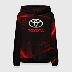 Толстовка-худи женская Toyota Неоновые соты, цвет: 3D-черный