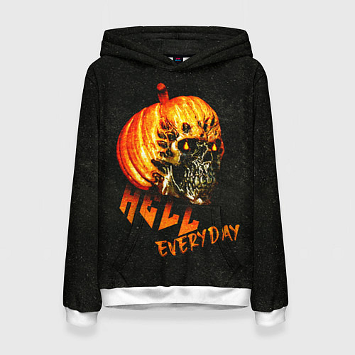 Женская толстовка Helloween череп тыква scull pumkin / 3D-Белый – фото 1