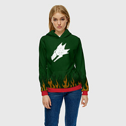 Толстовка-худи женская Саламандры цвет легиона, цвет: 3D-красный — фото 2