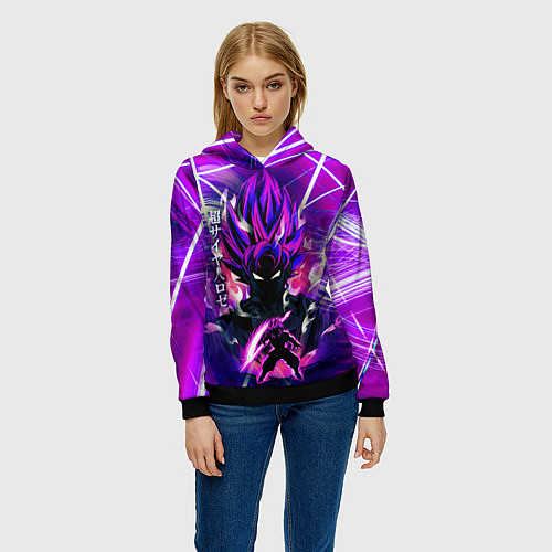Женская толстовка Гоку Блек Anime Dragon Ball Super Saiyan / 3D-Черный – фото 3