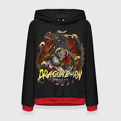 Толстовка-худи женская Драконорождённый здесь, цвет: 3D-красный