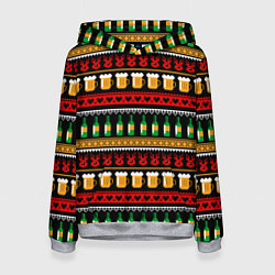 Толстовка-худи женская Пивной свитер, цвет: 3D-меланж