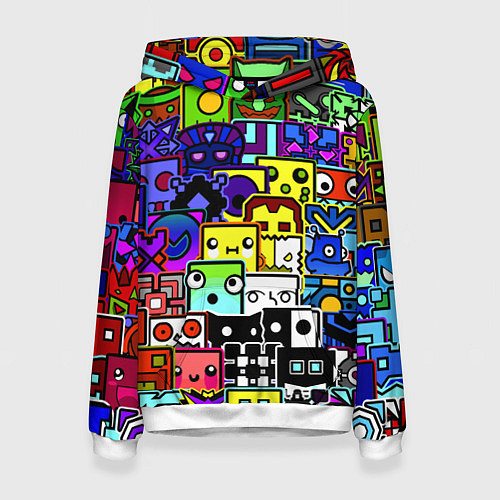Женская толстовка Geometry Dash: All Skins / 3D-Белый – фото 1