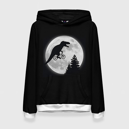 Женская толстовка T-REX НА ЛУНЕ / 3D-Белый – фото 1