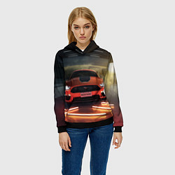 Толстовка-худи женская Форд Мустанг, Ford Mustang, цвет: 3D-черный — фото 2