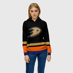 Толстовка-худи женская Anaheim Ducks Анахайм Дакс, цвет: 3D-синий — фото 2