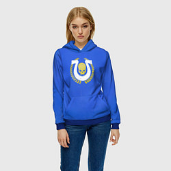 Толстовка-худи женская Ультрамарины парадный вариант, цвет: 3D-синий — фото 2
