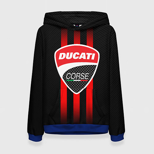 Женская толстовка DUCATI CARBON LOGO ITALY CONCERN / 3D-Синий – фото 1