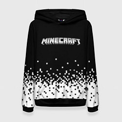 Толстовка-худи женская Minecraft Майнкрафт логотип, цвет: 3D-черный