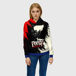 Толстовка-худи женская Poppy Playtime: Red & Black, цвет: 3D-синий — фото 2