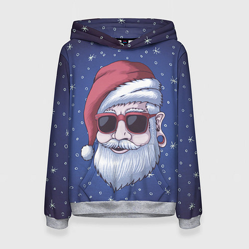 Женская толстовка САНТА ХИПСТЕР SANTA HIPSTER / 3D-Меланж – фото 1