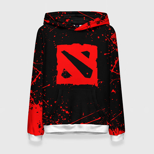 Женская толстовка DOTA 2 БРЫЗГИ КРАСОК ДОТА 2 ЛОГО / 3D-Белый – фото 1