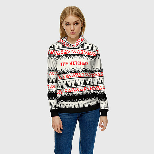 Женская толстовка Свитер The Witcher / 3D-Черный – фото 3