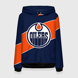 Толстовка-худи женская Эдмонтон Ойлерз Edmonton Oilers NHL, цвет: 3D-черный