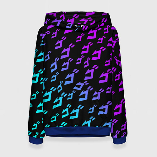 Женская толстовка JOJOS BIZARRE ADVENTURE NEON PATTERN НЕОН УЗОР / 3D-Синий – фото 1
